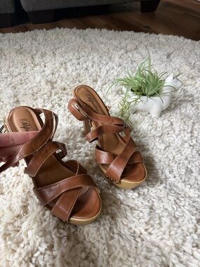 Paprika Brown Strappy Platform cute, spring, fake leather, unique Sandals